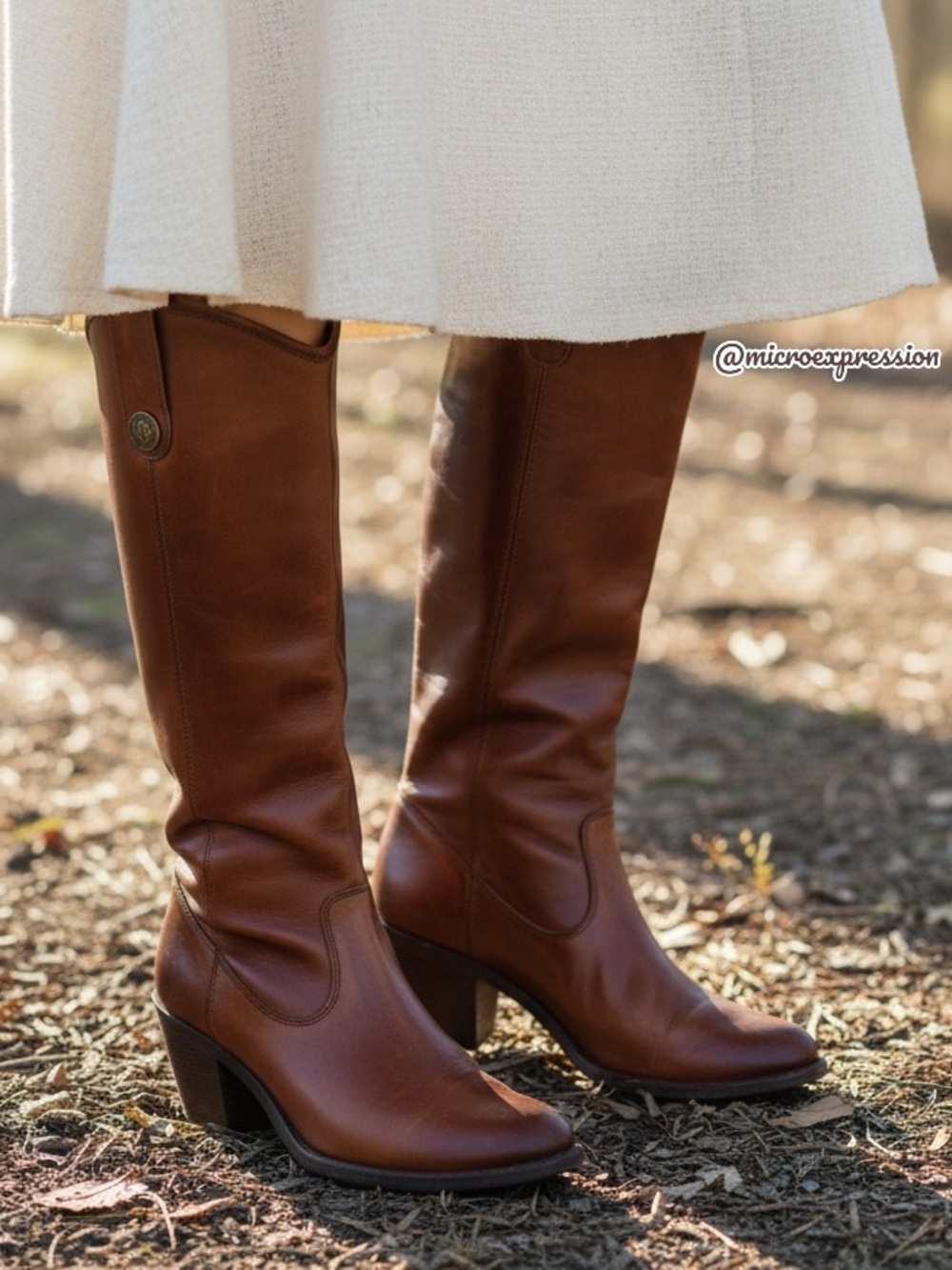 $389 Frye Jackie Button Tall Cognac Brown Leather Knee High Fall Winter Boot